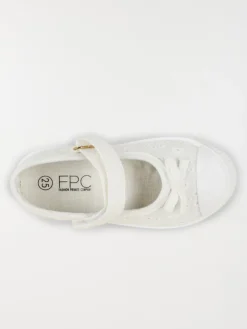 Ballerine brodée blanche fille (24-30)