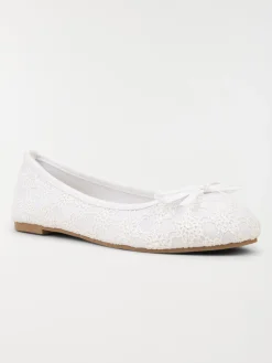 Ballerine dentelle blanc femme (36-41)