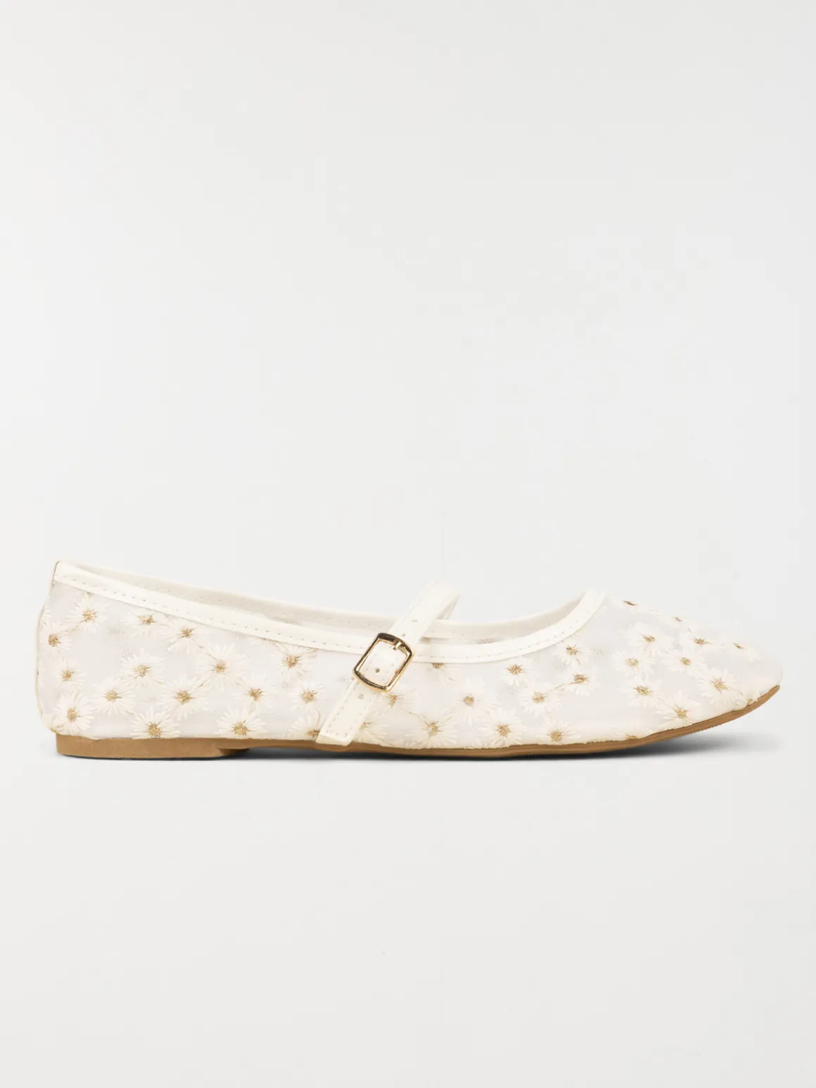 Ballerines blanches fleurs femme (37-42)