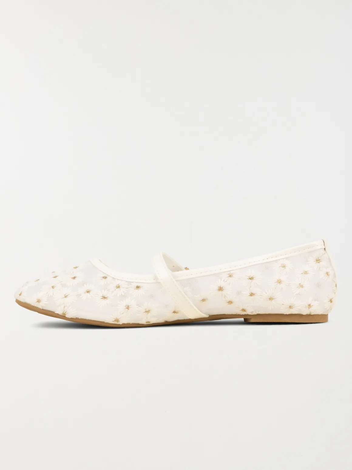 Ballerines blanches fleurs femme (37-42)