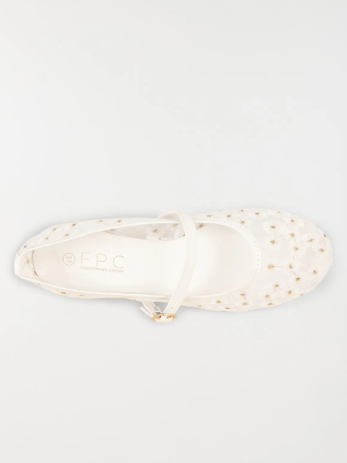 Ballerines blanches fleurs femme (37-42)