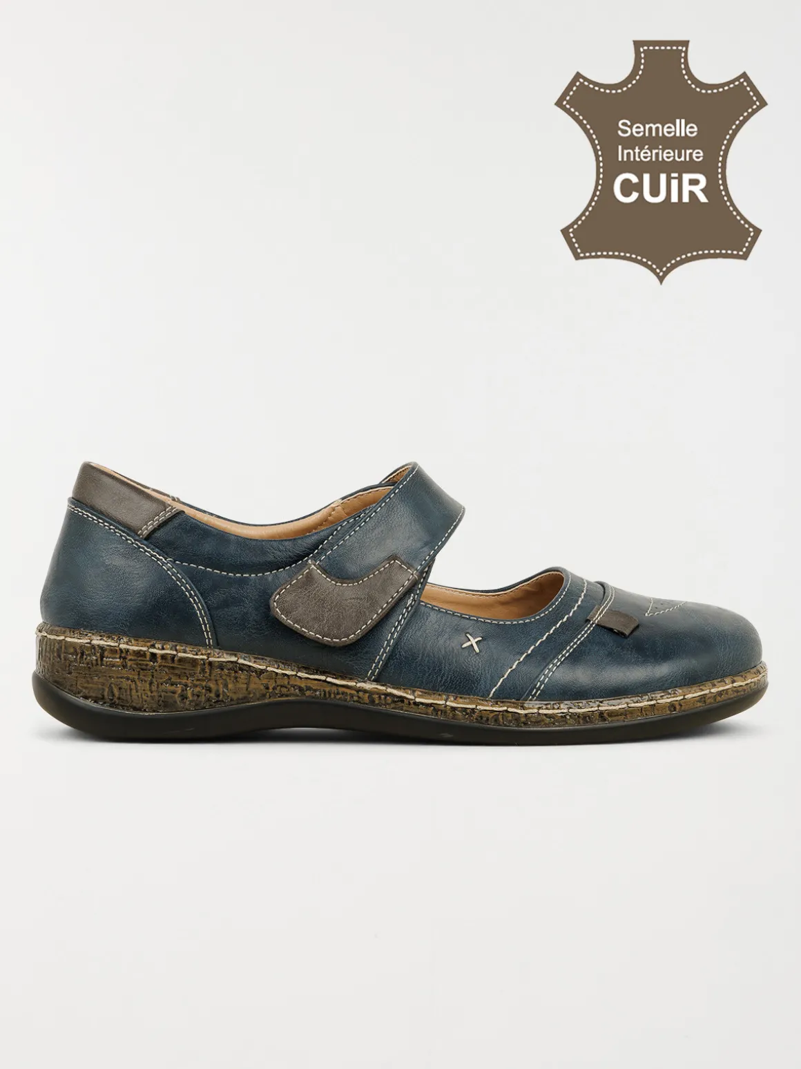 Ballerines confort femme navy (36-41)