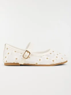 Ballerines fleurs brodées fille (24-30)
