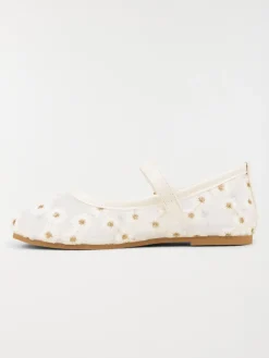 Ballerines fleurs brodées fille (24-30)