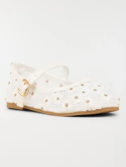 Ballerines fleurs brodées fille (24-30)