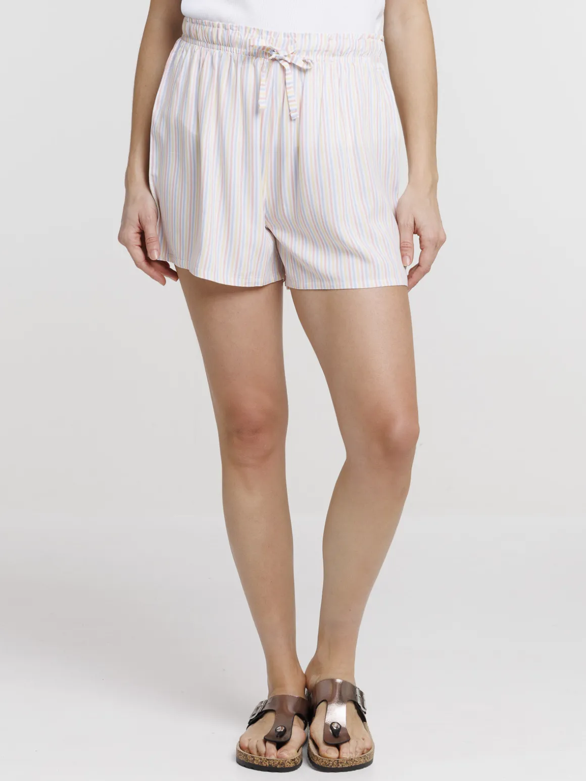 Bas de pyjama short rayé femme
