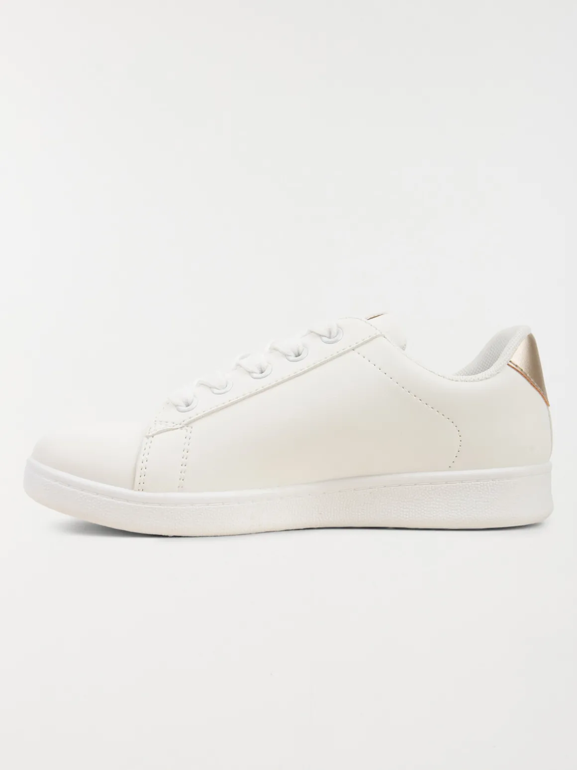 Basket blanche bande dorée femme (36-41)