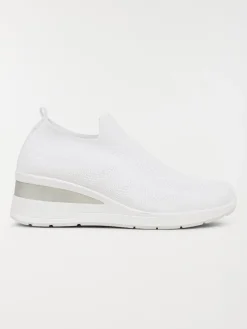 Basket blanche compensée femme (36-41)