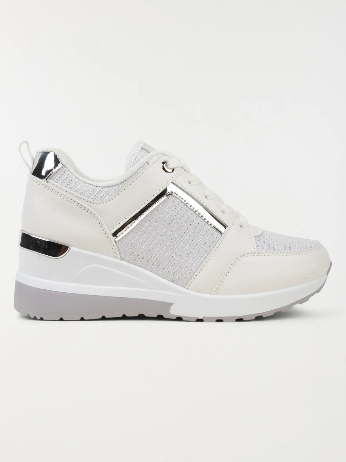 Basket blanche compensée femme (36-41)