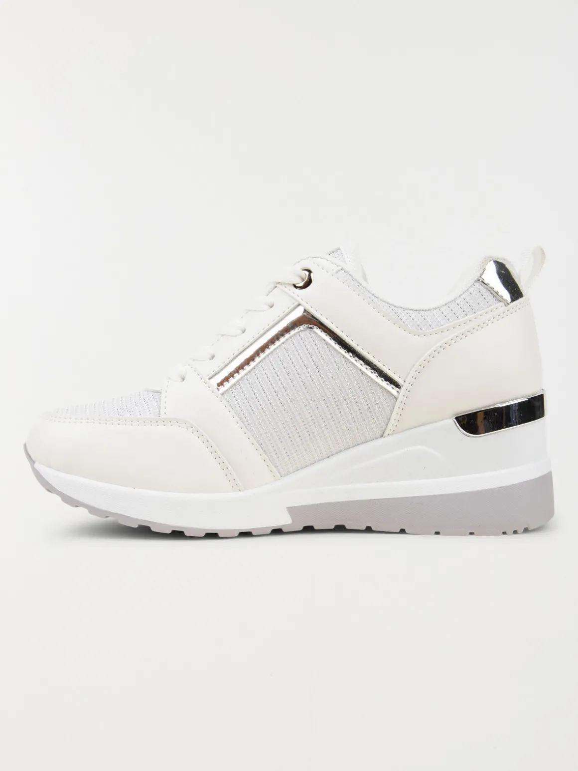 Basket blanche compensée femme (36-41)