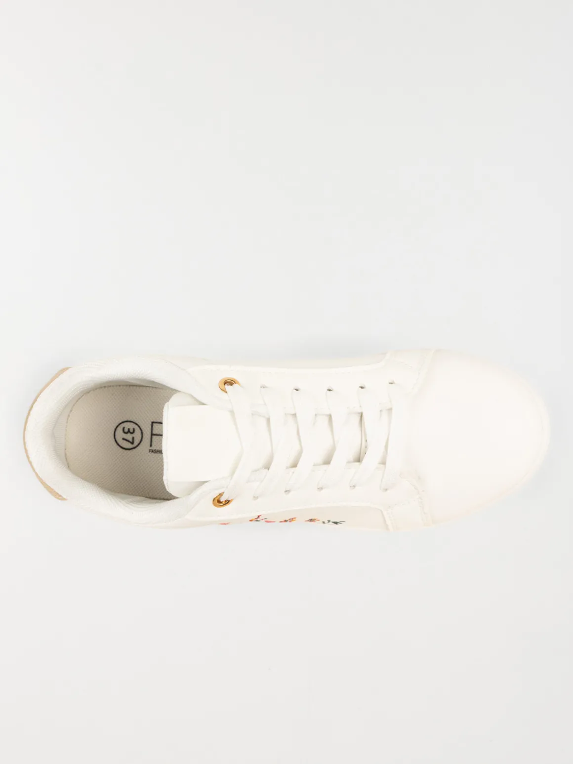 Basket blanche motif fleur femme (36-41)