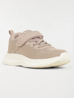 Basket lacet scratch rose fille (31-35)