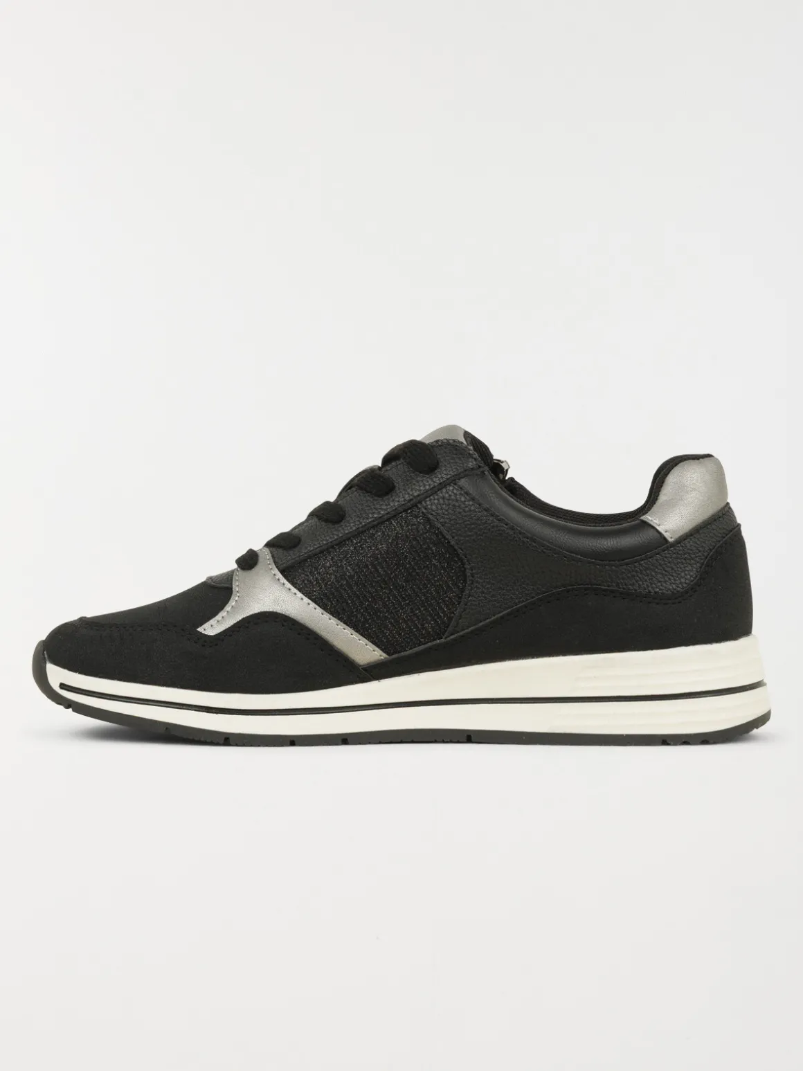 Basket noire zip et lacet femme (36-41)