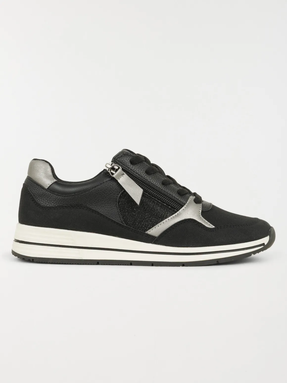 Basket noire zip et lacet femme (36-41)