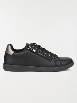 Basket noire zip et lacet femme (36-41)