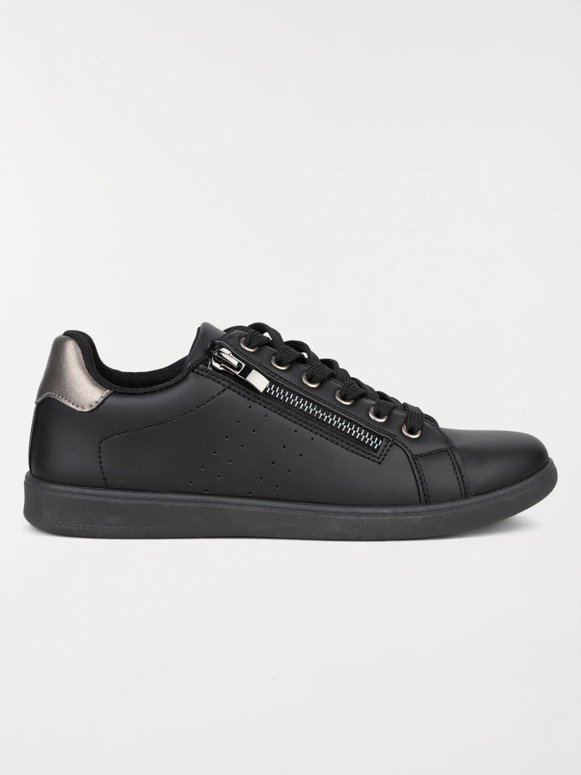 Basket noire zip et lacet femme (36-41)