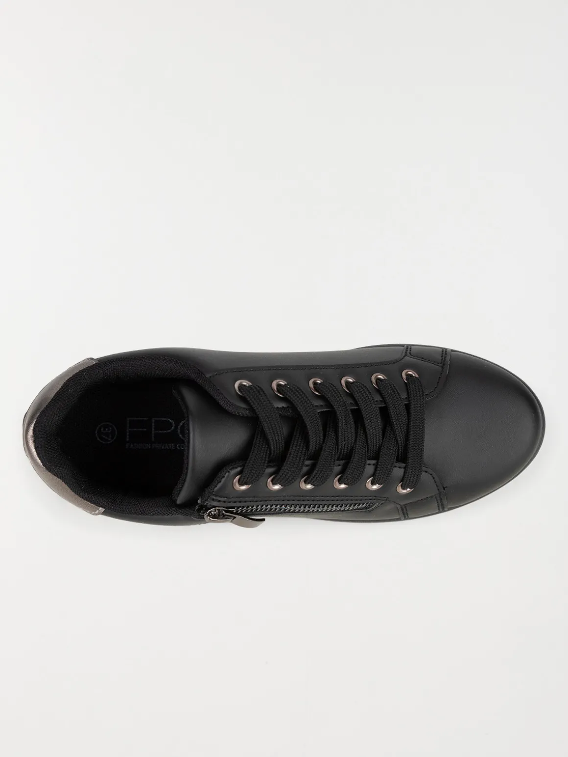 Basket noire zip et lacet femme (36-41)