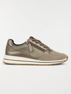 Basket taupe zip et lacet femme (36-41)