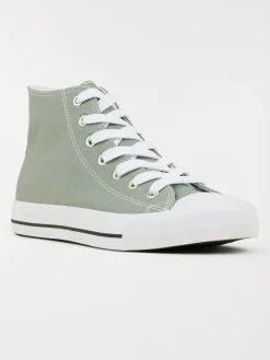 Basket toile montante femme kaki (36-41)