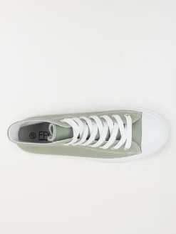 Basket toile montante femme kaki (36-41)