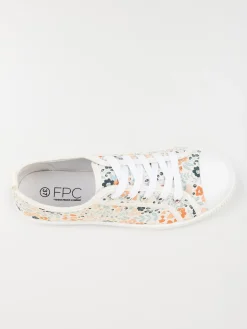 Basket toile motif fleurie femme (36-41)