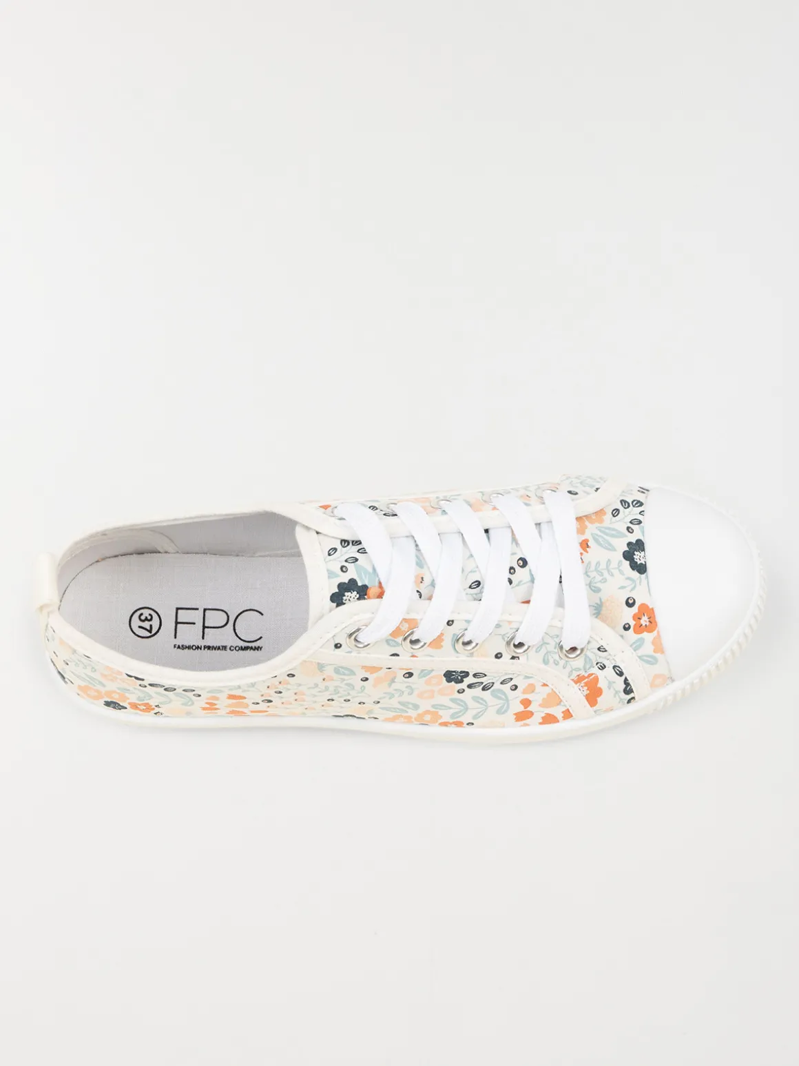Basket toile motif fleurie femme (36-41)
