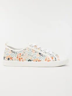 Basket toile motif fleurie femme (36-41)