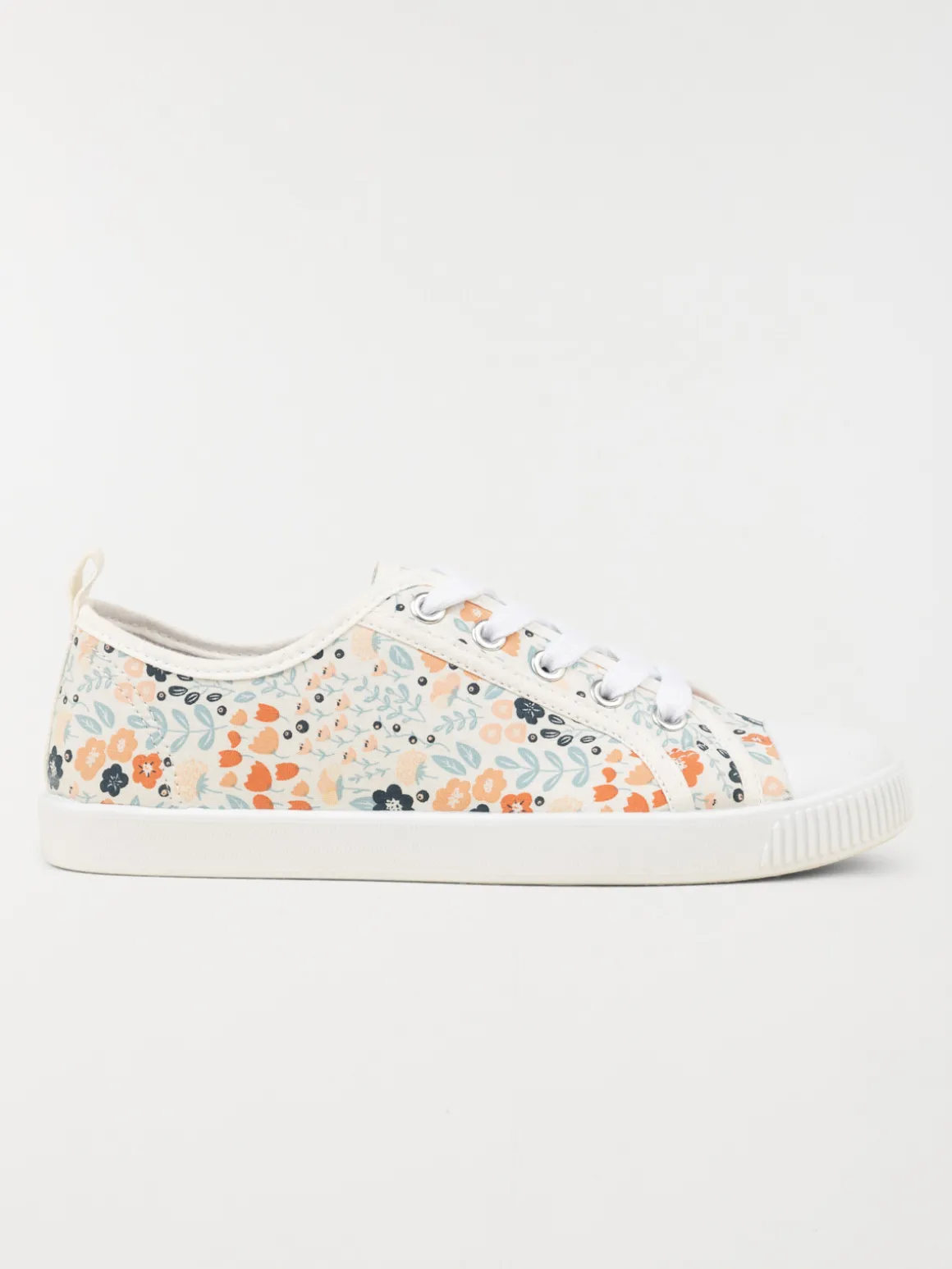 Basket toile motif fleurie femme (36-41)