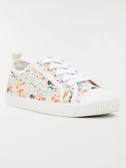 Basket toile motif fleurie femme (36-41)