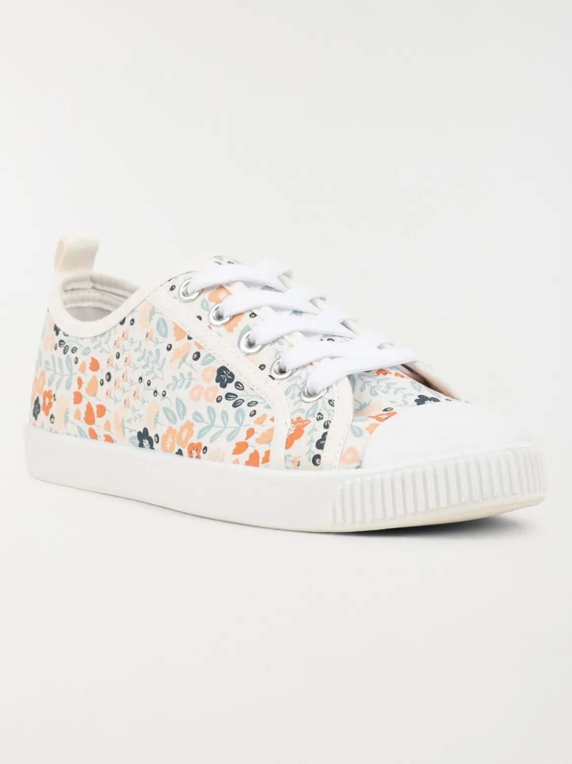 Basket toile motif fleurie femme (36-41)