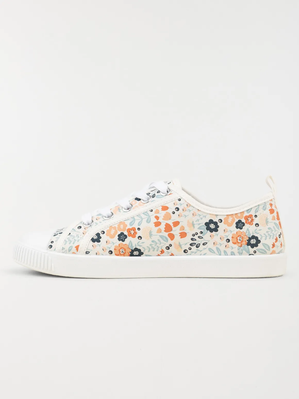 Basket toile motif fleurie femme (36-41)