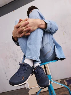 Baskets à lacets homme marine (41-46)