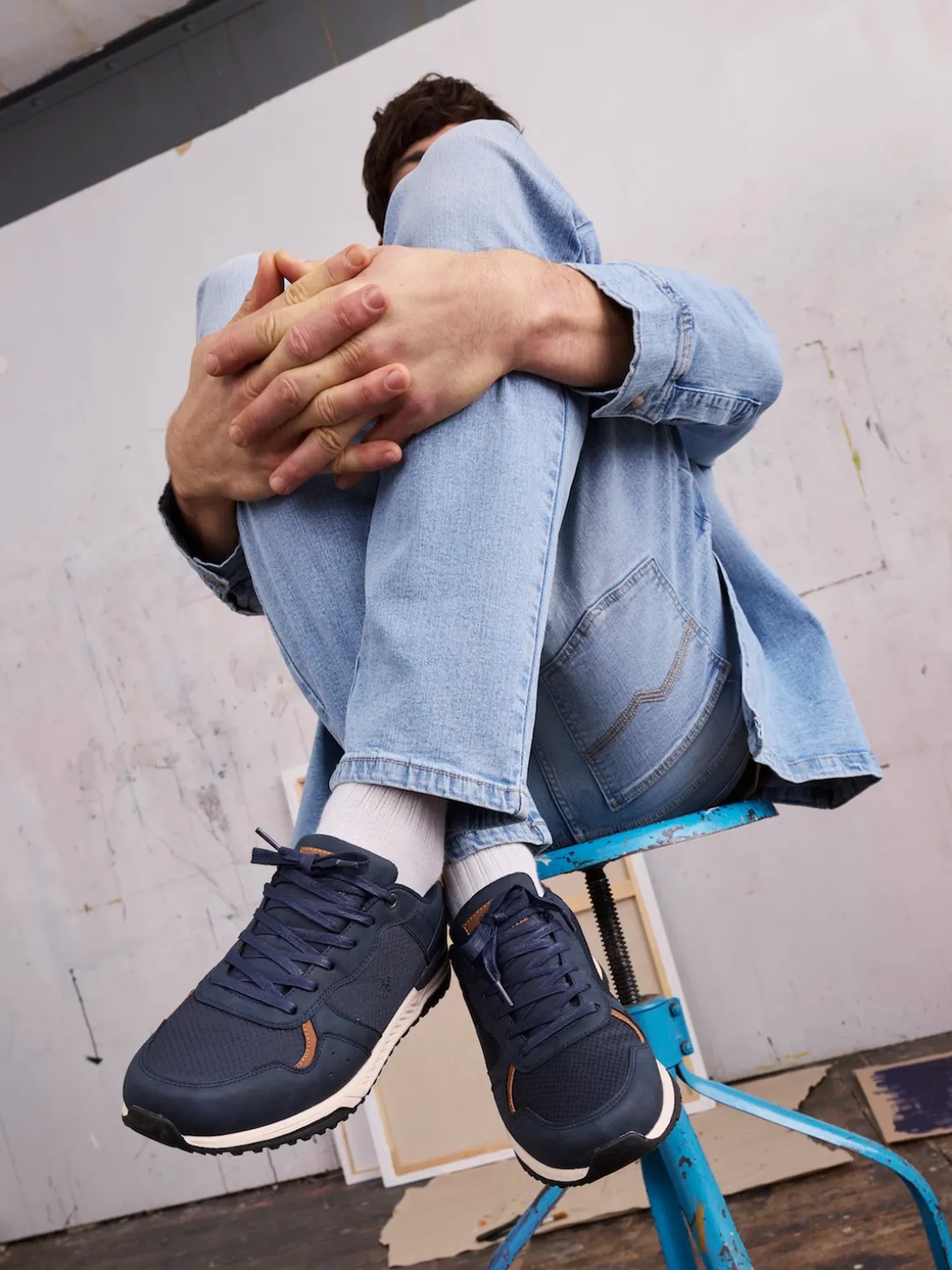 Baskets à lacets homme marine (41-46)
