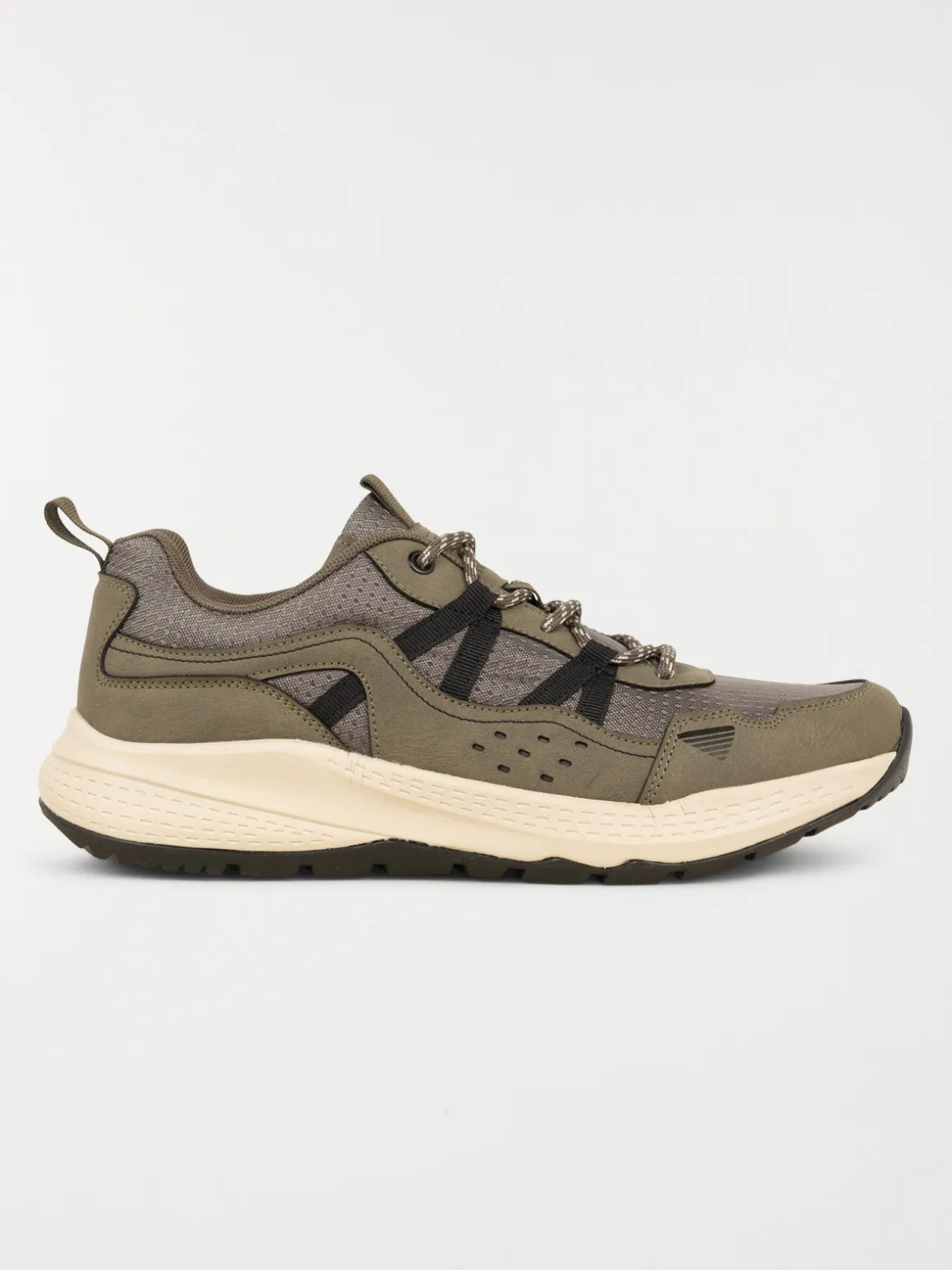 Baskets à lacets kaki homme (41-46)