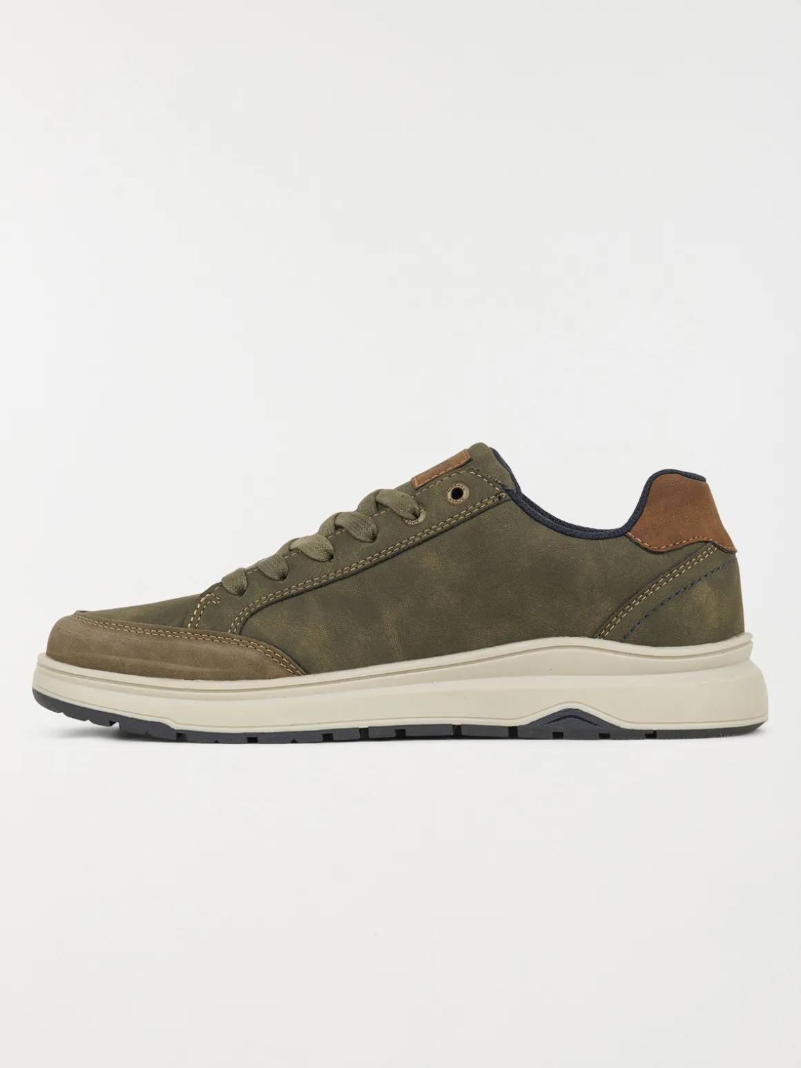 Baskets à lacets kaki homme (40-45)