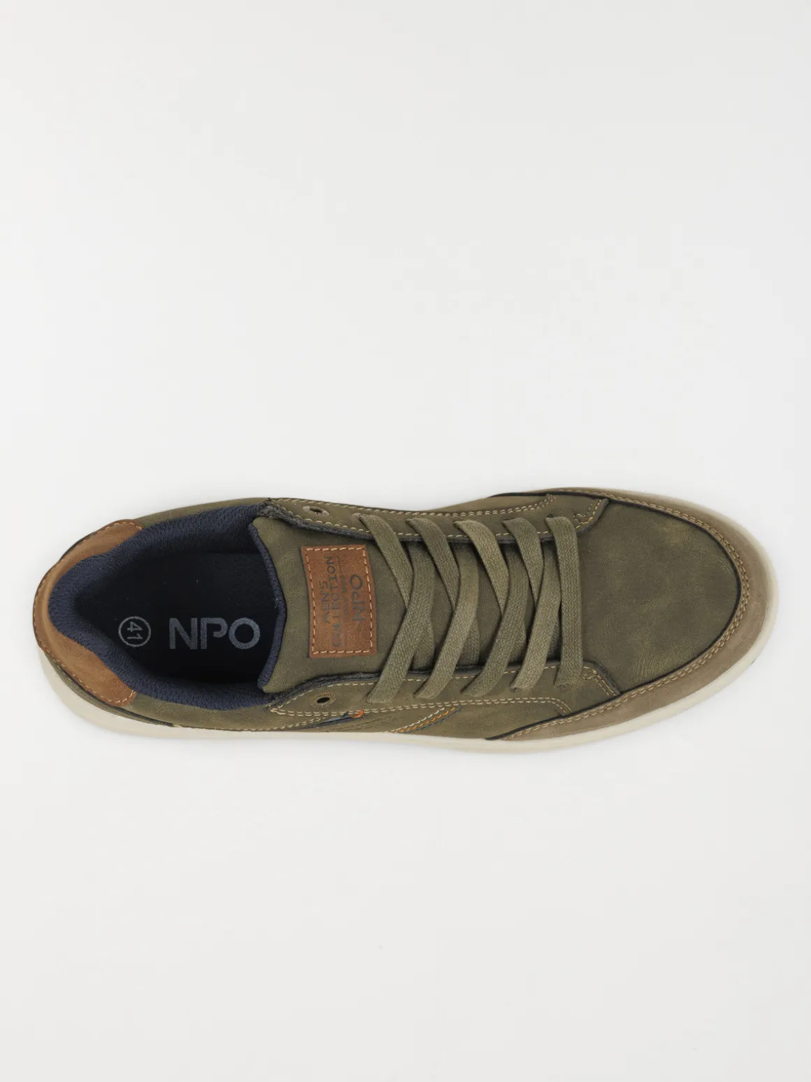 Baskets à lacets kaki homme (40-45)