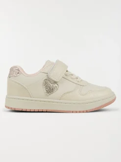 Baskets beiges coeur fille (24-30)