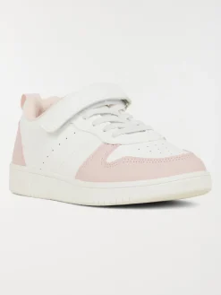 Baskets blanches et roses fille (24-30)