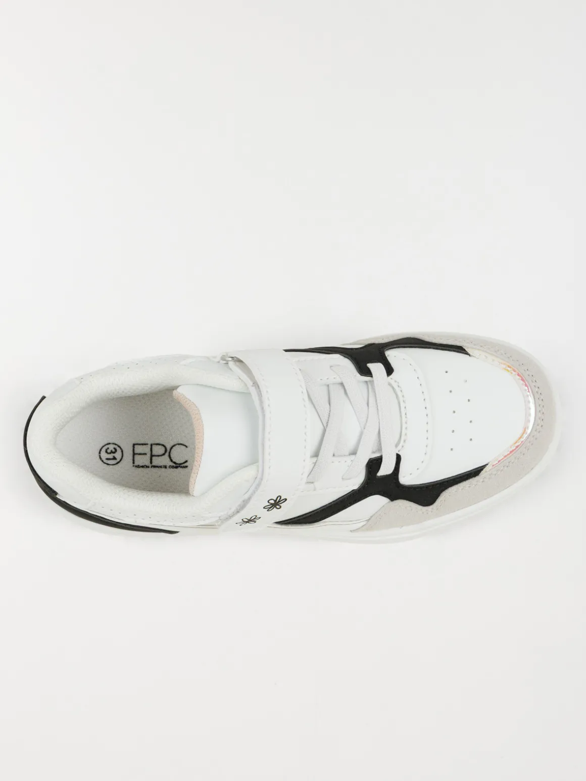 Baskets blanches fleurs fille (31-36)