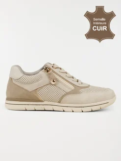 Baskets confort femme beige (36-41)