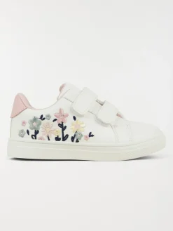Baskets fleurs brodées fille (24-30)