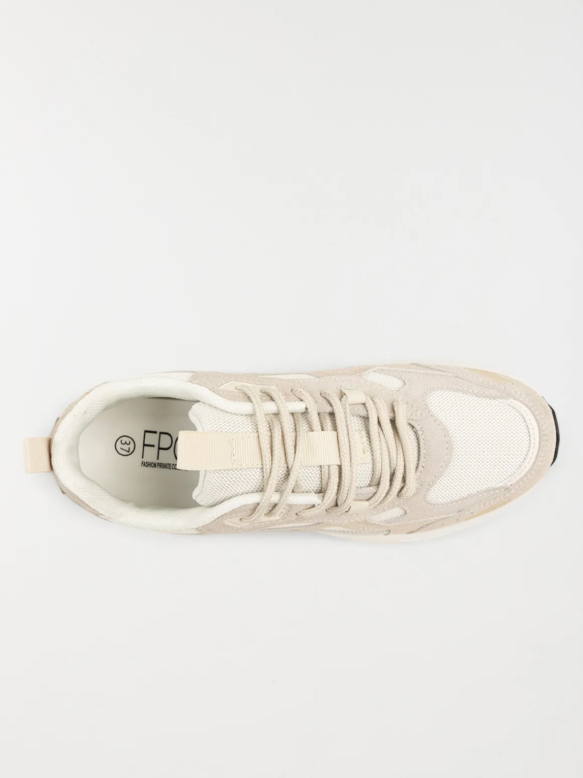 Baskets lacets femme beige (36-41)