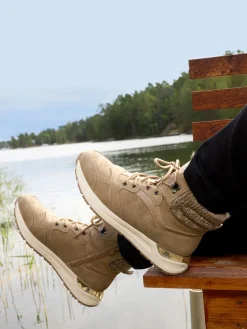 Baskets montantes femme beige (36-41)