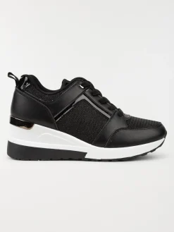 Baskets noires compensées femme (36-41)