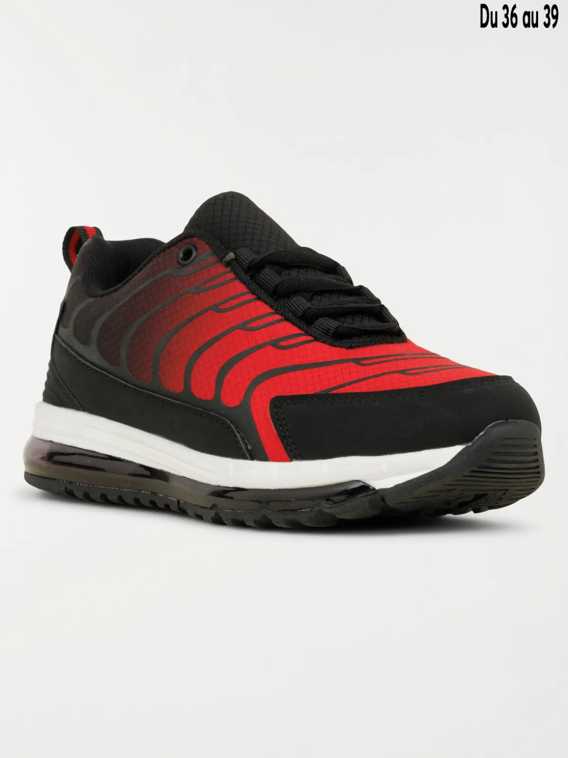 Baskets noires et rouges garçon (31-39)