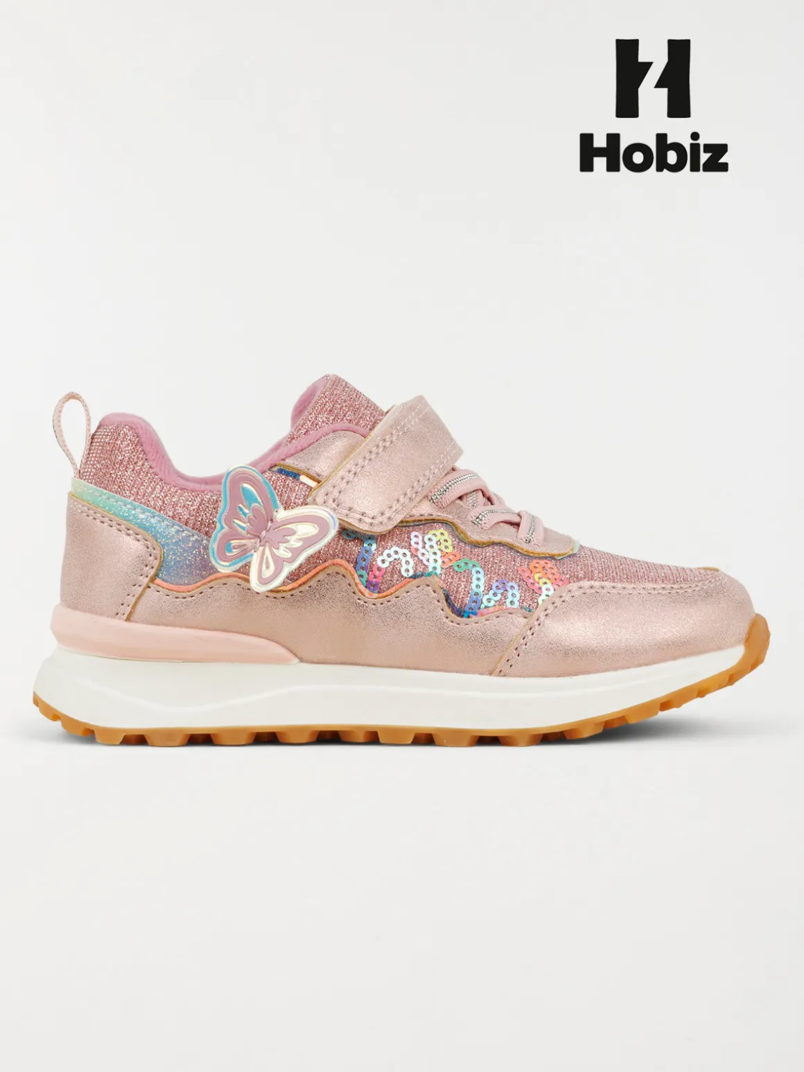 Baskets roses papillon fille (24-30)