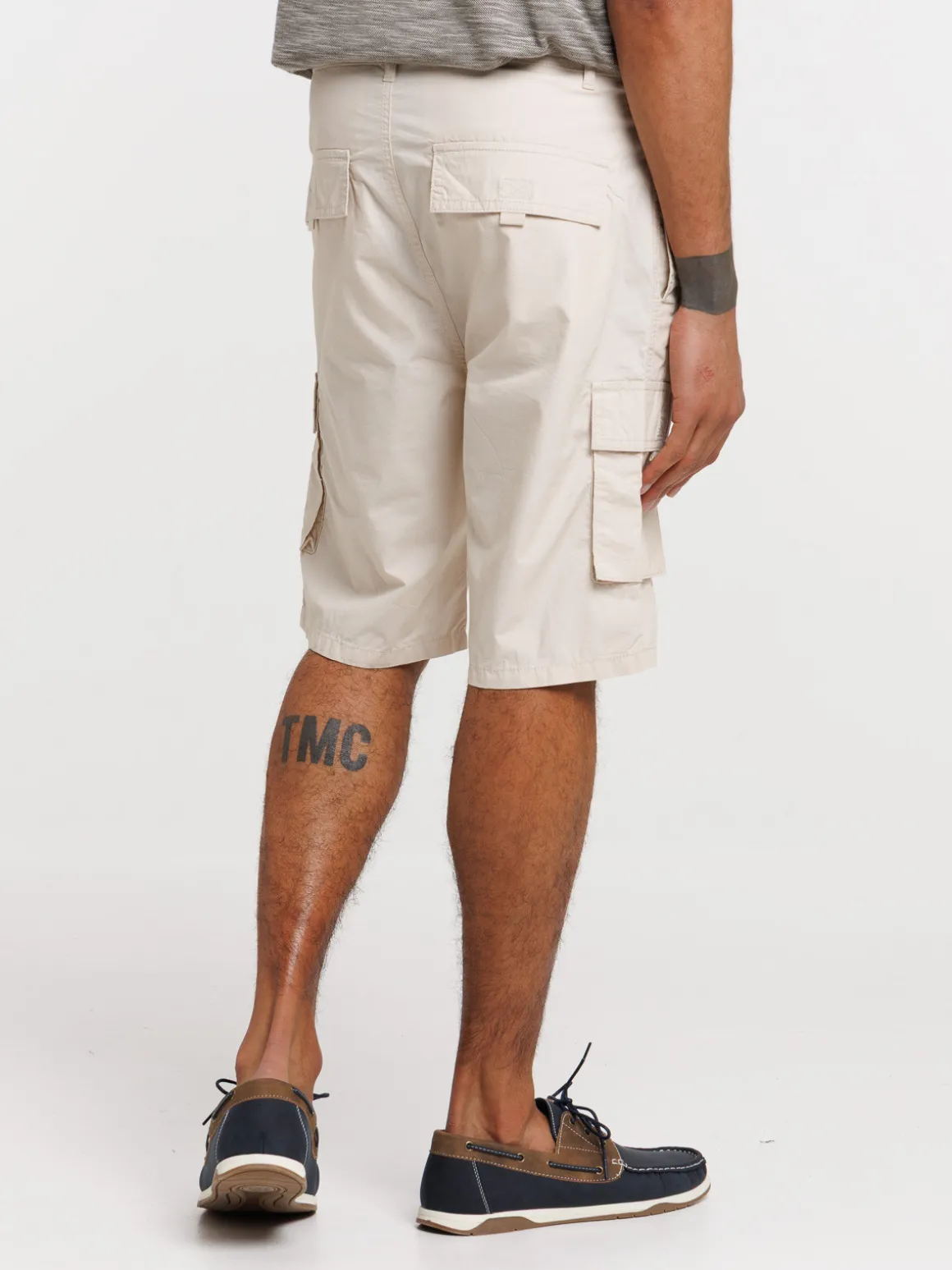 Bermuda beige clair multi-poches homme