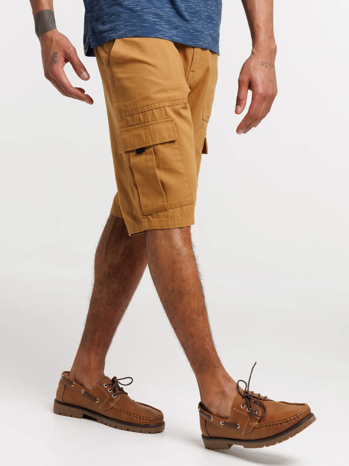 Bermuda cargo caramel homme