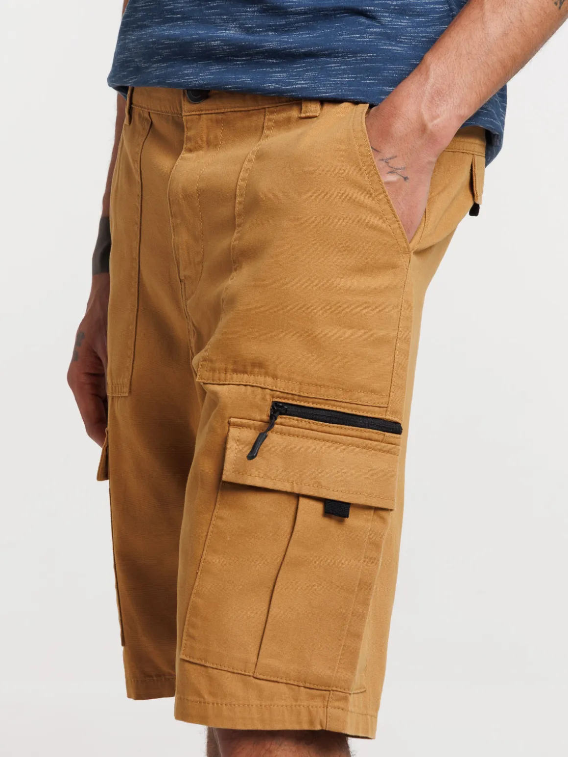 Bermuda cargo caramel homme