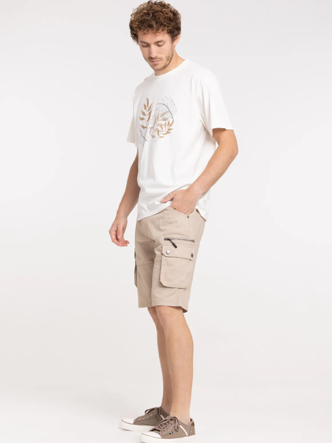Bermuda cargo coloris sable homme